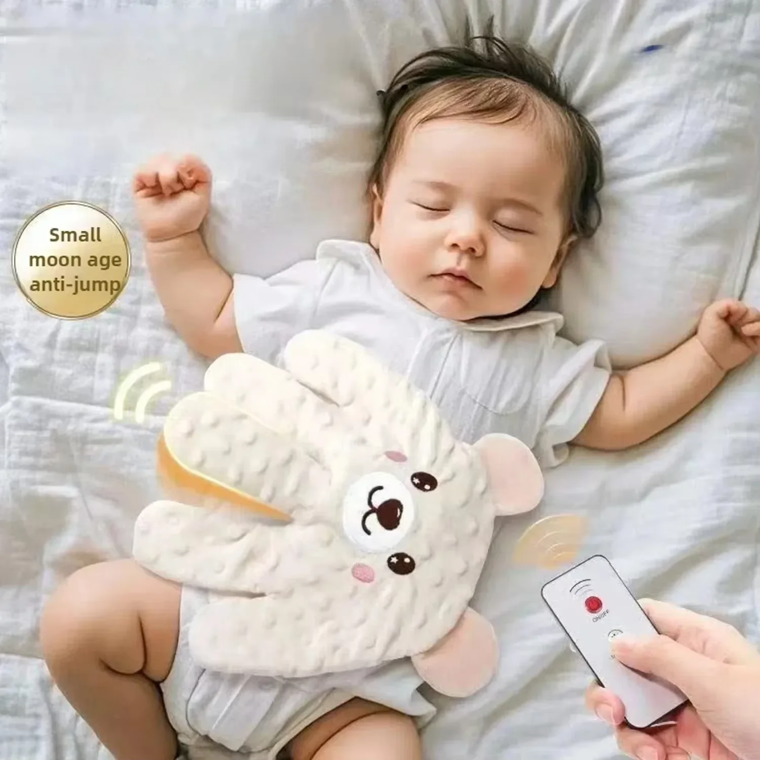 Neugeborenen-Schlafhilfe: Handflächenkissen mit Fernbedienung zum Beruhigen und Einschlafen von Babys Image