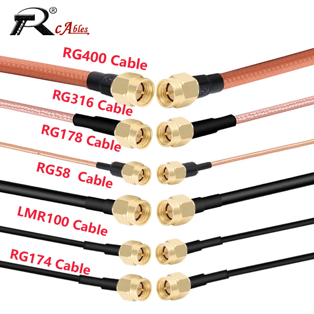 SMA-Stecker auf SMA-Stecker RF-Verbinder Pigtail Antennenverlängerungskabel LMR100 RG174 RG178 RG316 RG58 RG402 RG400 RG405 Image