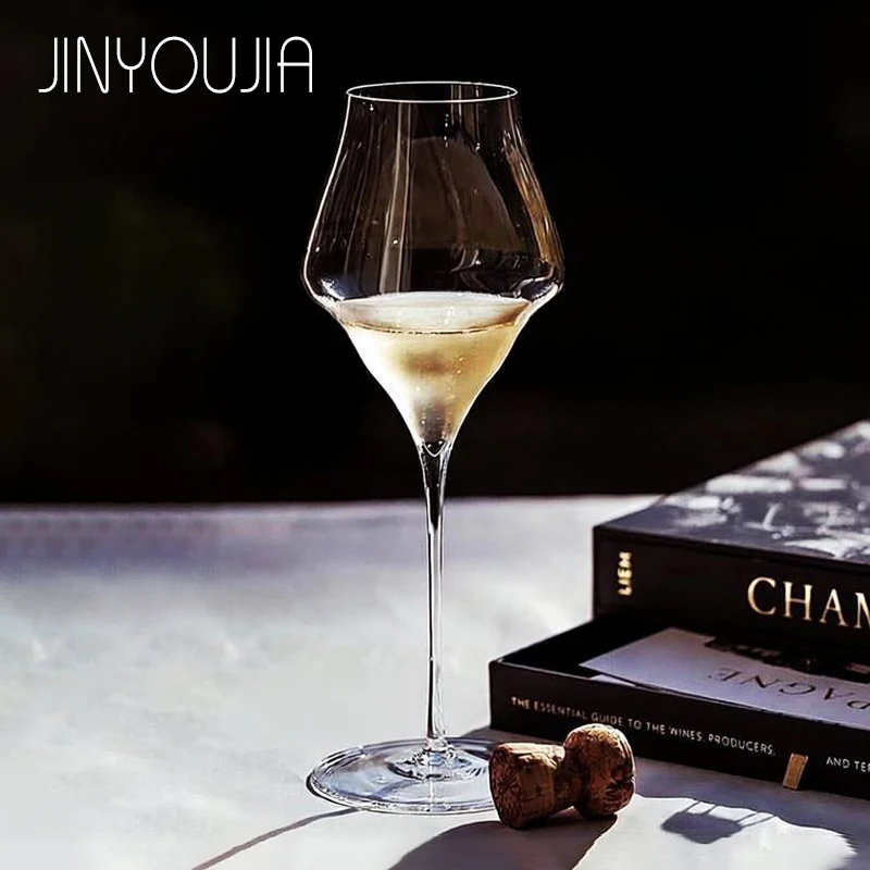 Verre à vin champagne JINYOUJIA style Josephinen 390 ml, forme nuage, en cristal, fait main, gobelet parfait et impeccable