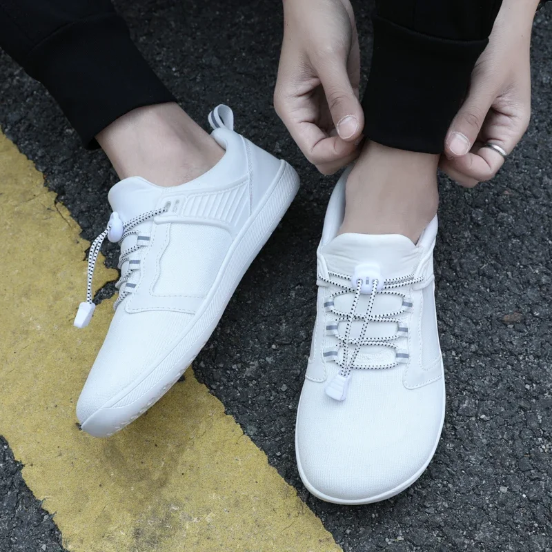 2024, weiße, breite, flache Schuhe für Damen, Outdoor-Damenschuhe, minimalistische Schuhe, breite Zehen, lässige Wanderschuhe, Lauftraining