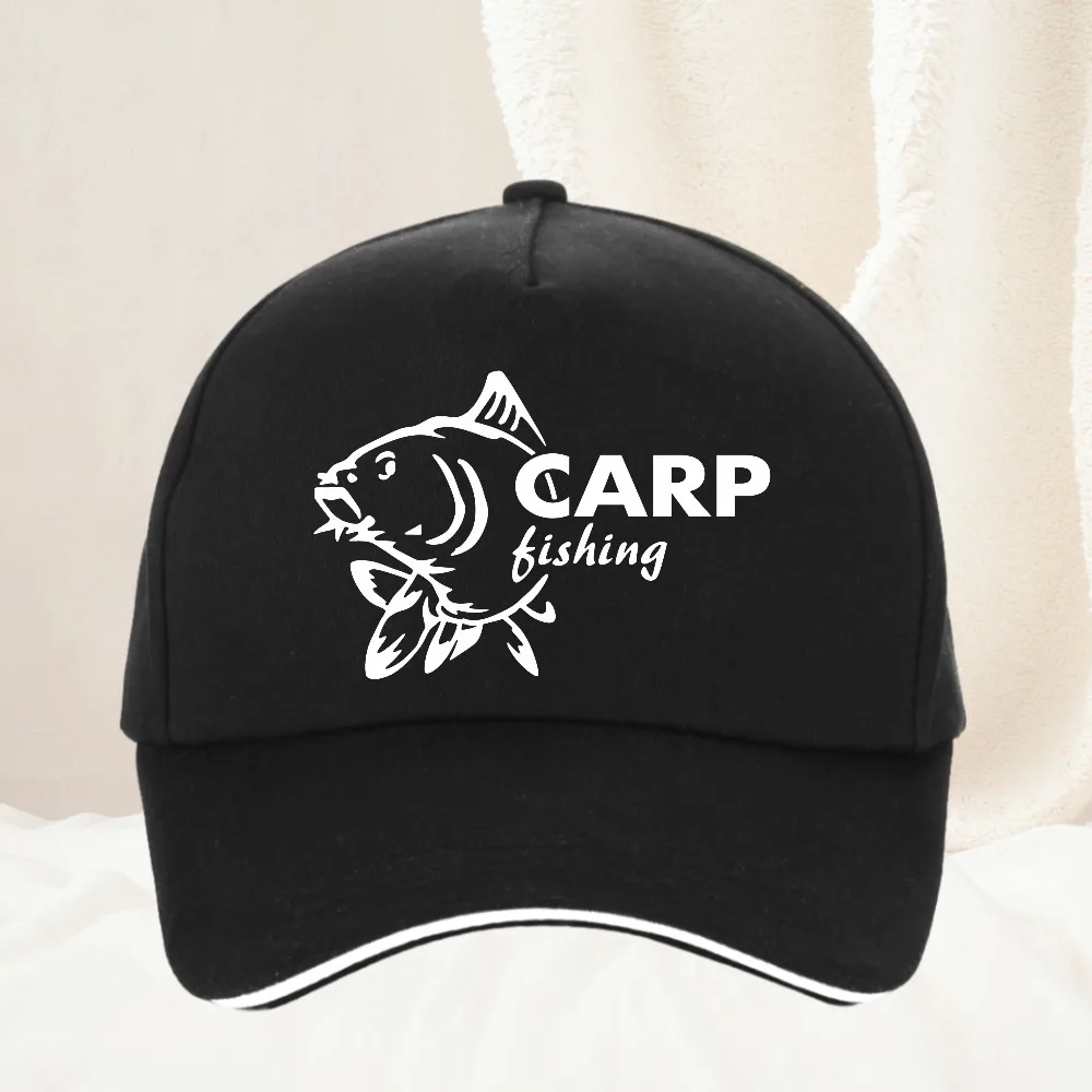 Carp Fish Baseballkappe für Herren, lustiger Fischer-Druckhut, Sonnenschutzhüte, cooler Sommer, Unisex, Outdoor-Aktivitäten, Snapback-Mütze Image