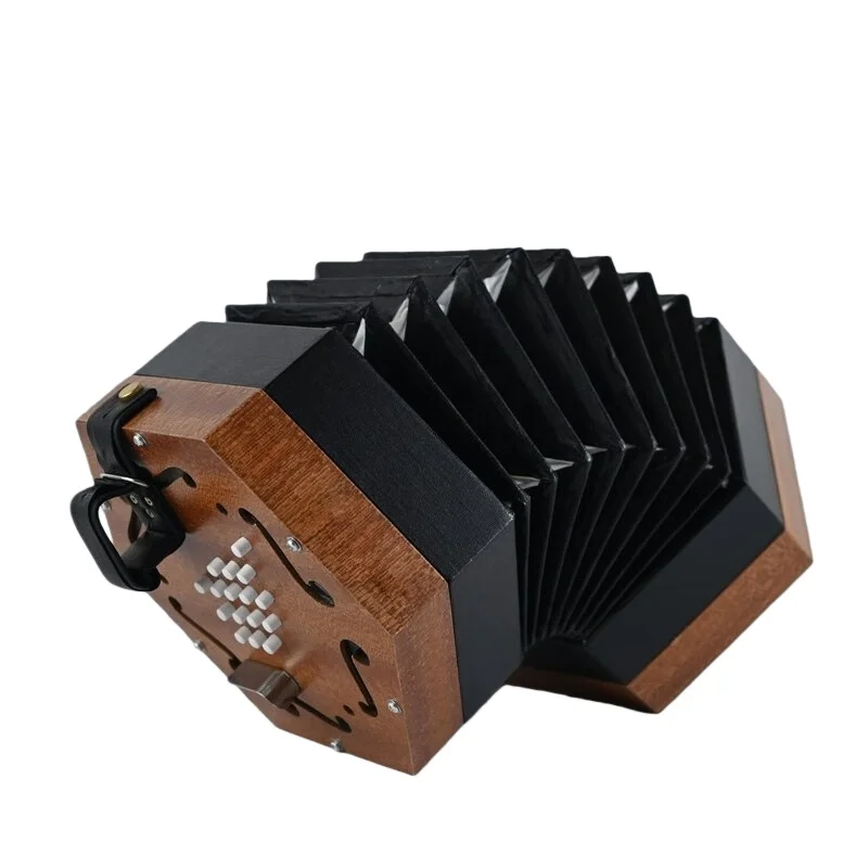 Englisches Anglo Concertina Unisonorisch Bisonorisch Push-Pull Professionelles Aufführungsinstrument Image