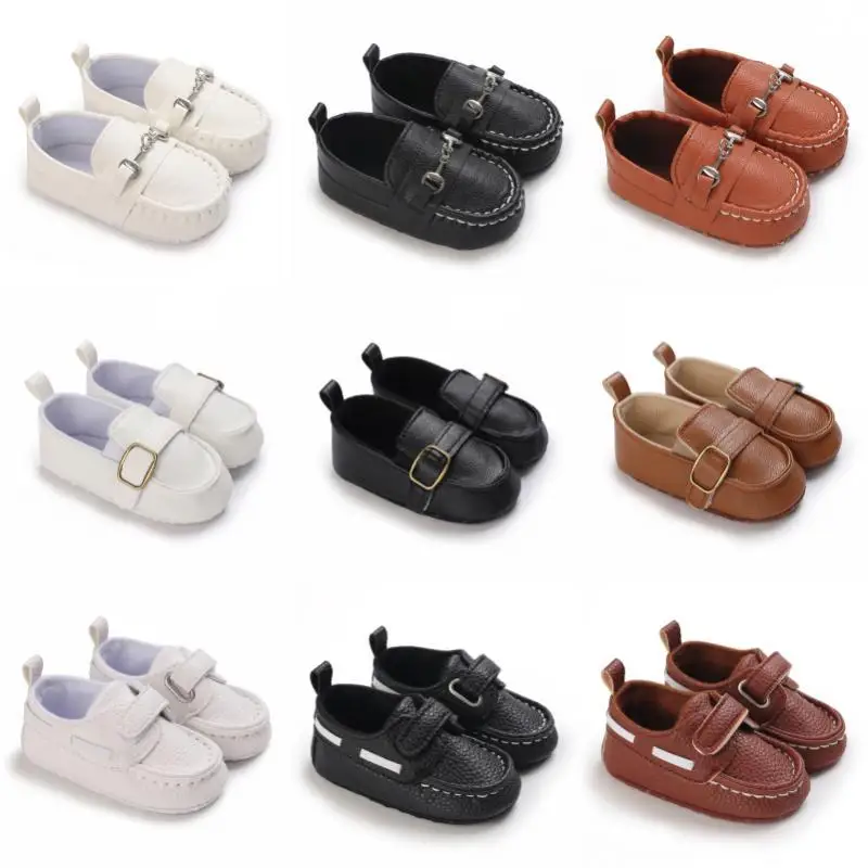 Vintage-Lederschuhe für Babys (0-18 Monate), mehrfarbig, mit Manschette, Lauflernschuhe, weiche Sohle, bequem, für Frühling und Herbst, Neugeborene