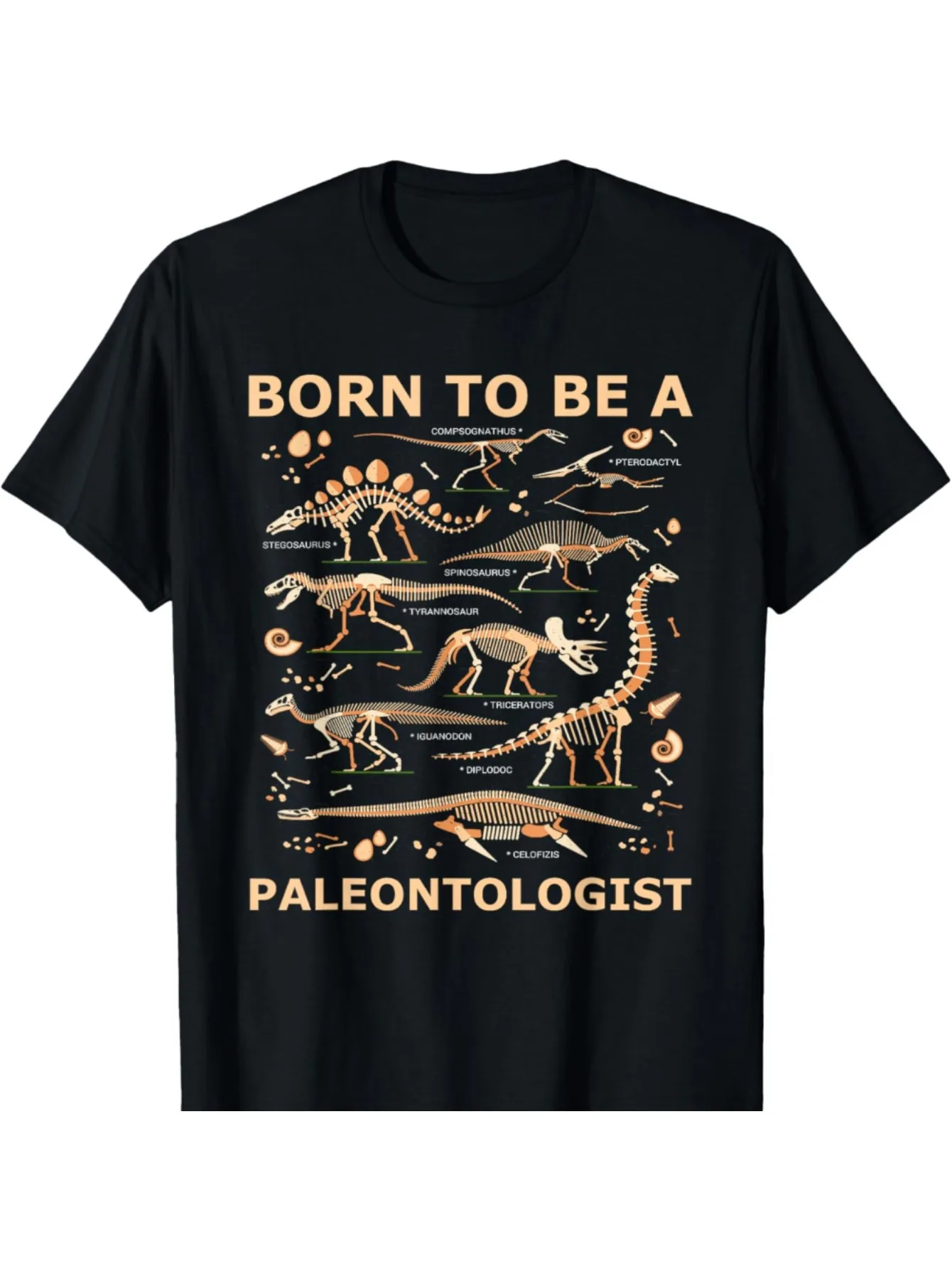 Herren-T-Shirt (180 g/m²) für Schwergewichte – Grafik-T-Shirt mit Dinosaurier-Skeletten und Fossil-Designs – erhältlich in großen Größen und T-Größe