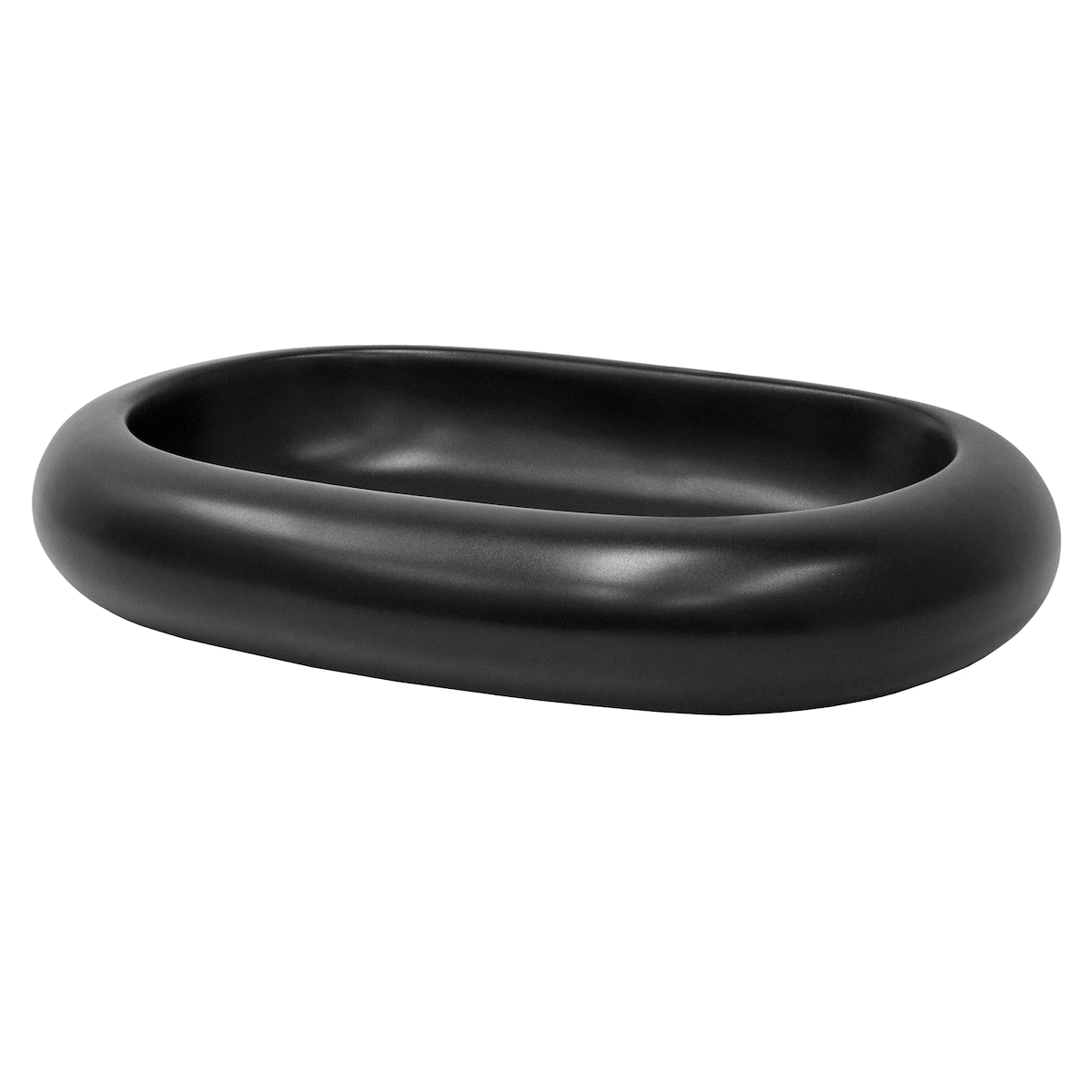 LuxeBath Waschbecken inkl. Ablaufgarnitur Schwarz ohne Überlauf 65x45x11 cm Schwarz aus Keramik ML-Design Image