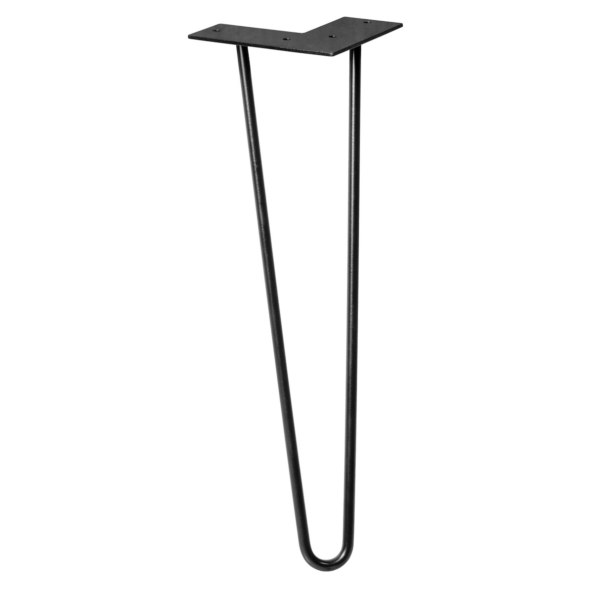WAGNER Möbelbein HAIRPIN LEG Retro - 12 x 12 x 40 cm, Stahl, schwarz, Bein schräg & Anschraubplatte - 12824001 Image