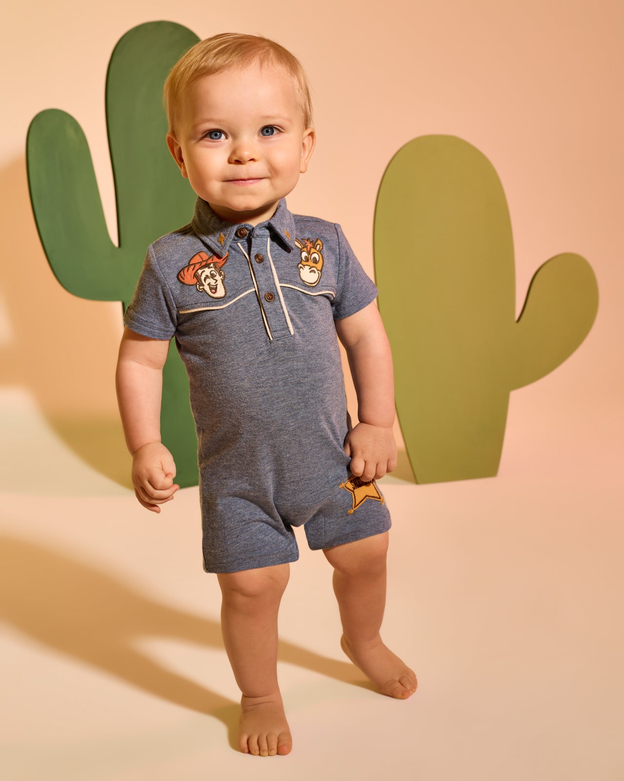 Disney & Pixar The Roundup Gang Polo Bamboo Baby Romper - Short-Sleeves & Shorts - 3T