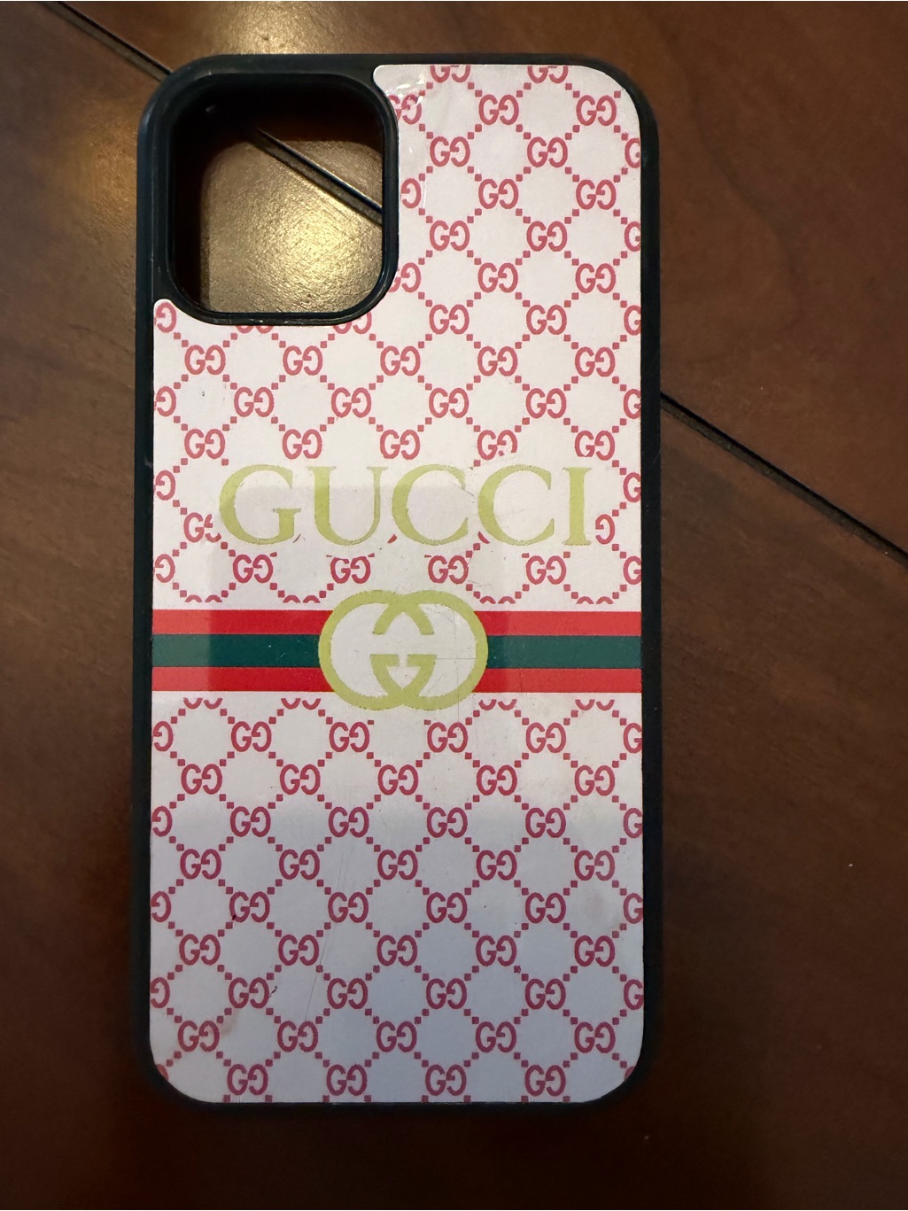Gucci Cell Phones & Accessories | Gucci Logo Pattern Phone Case - White With Red & Green Accents. Iphone 12 | Color: Red/White | Size: Os