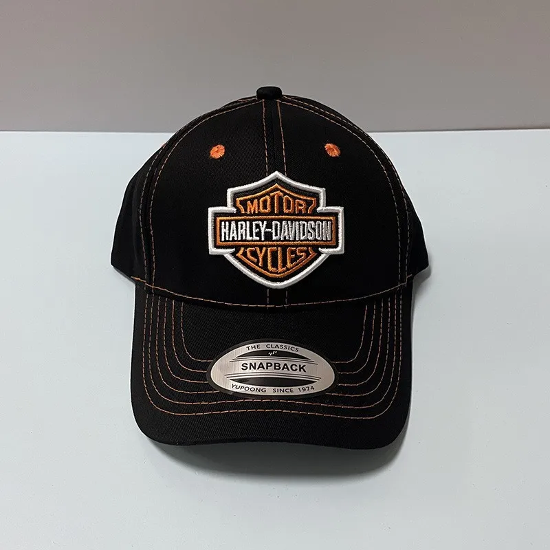 Neue Sommer-Motorradmütze aus Baumwolle mit Stickerei, Harley-Davidson-Logo, Baseballkappe, verstellbar, modische Hip-Hop-Mütze, Outdoor-Sonnenhut