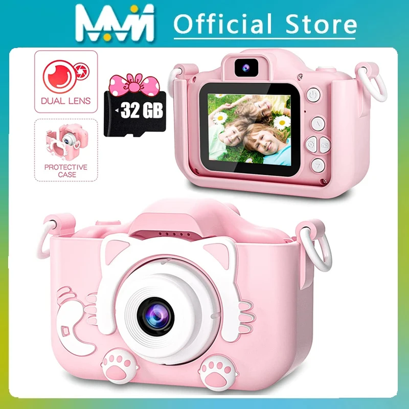 Super süße Kinderkamera 1080P HD Kleinkind digitale Videokamera 2,0-Zoll-Kinderkamera mit Silikonhüllen Spielzeug für Weihnachten Image