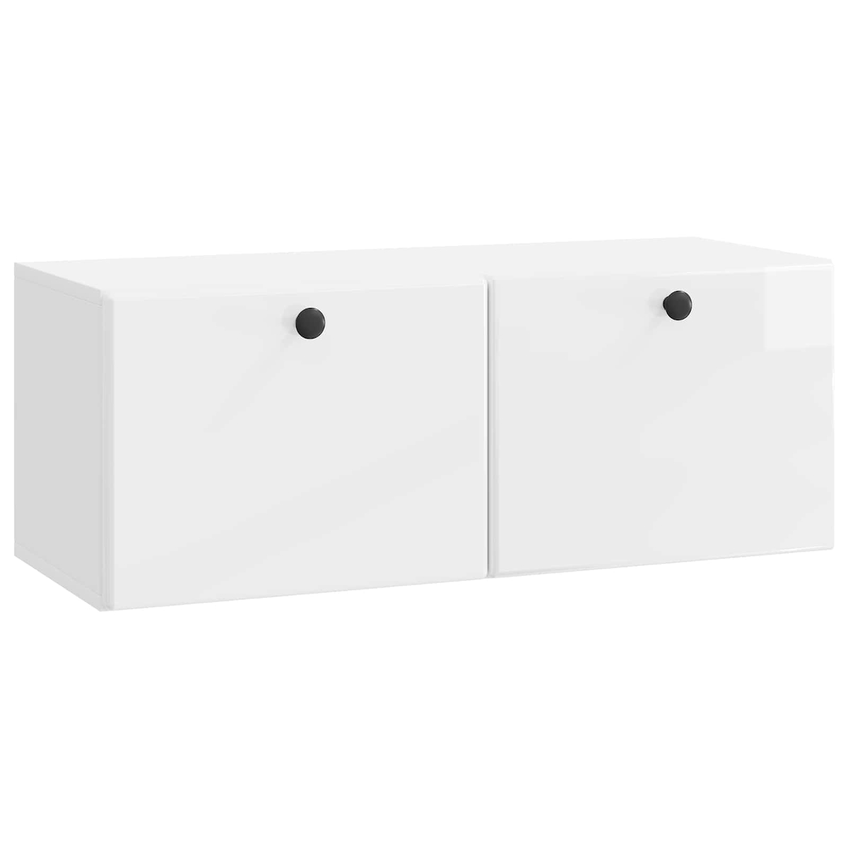 vidaXL Wandmontierter TV-Schrank 78,5 x 31 x 30 cm Hochglanz Weiß Image
