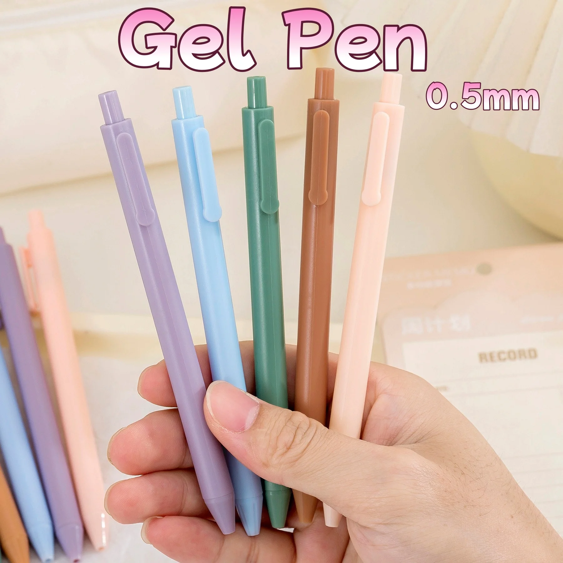 Student Morandi Gelstift für Büro und Schule, minimalistisch, einfarbig, sanft schreibend, Rollerball, ästhetisches Schreibwarenprodukt mit feiner Spitze Image