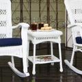 Tortuga Outdoor Portside Wicker Side Table Plastic/Wicker/Rattan in White | 21 H x 17 W x 17 D in | Wayfair PS-ST-WH