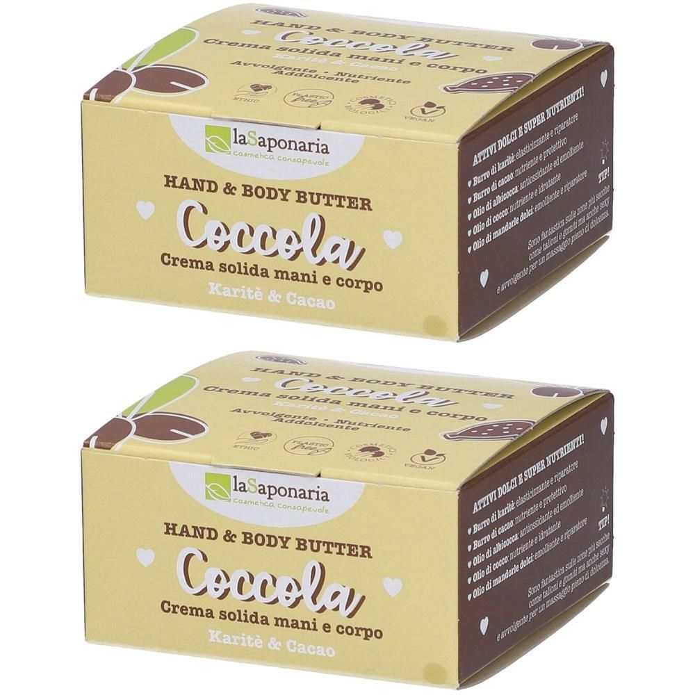 La Saponaria Crema Solida Mani e Corpo COCCOLA 2x80 g