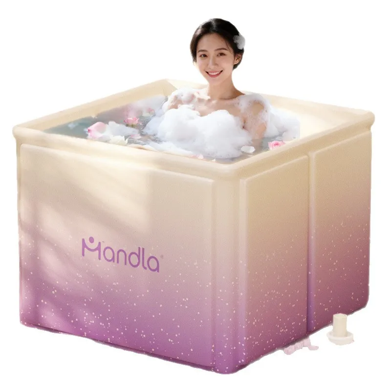 Zusammenklappbare Ganzkörper-Badewanne für den Winter zu Hause für Erwachsene und Kinder Image