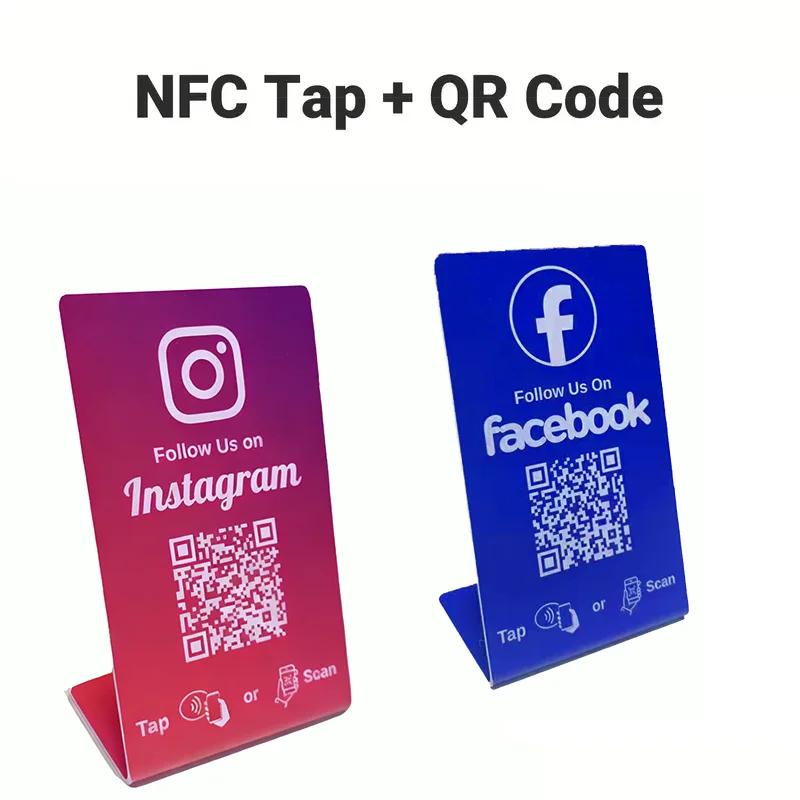 NFC 215, programmierbarer QR-Code, Google Review Card, NFC-Stationstisch, NFC, Instagram, Facebook, TK-Karte, stehende Markenhalterung Image