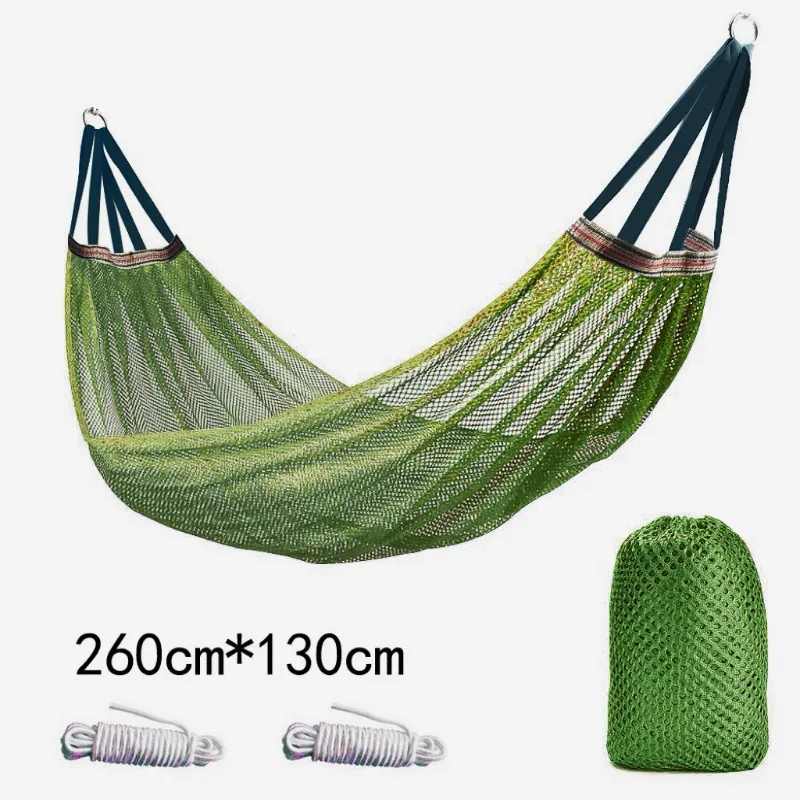 Outdoor-Hängematte mit Eisseide-Netzgewebe, Schaukelgestell mit Kippschutz, Camping- und Reisezubehör