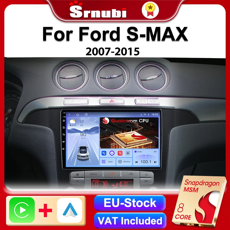 Srnubi Qualcomm 8 Core Auto Multimedia Radio Für Ford S-MAX 2007-2015 Android 2 Din Navigation Stereo Player carplay Kopf Einheit Image