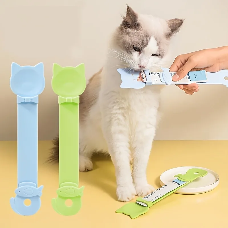 1/3PCS Katze Streifen Feeder Löffel Langen Griff Lecken Nass Futter Feeder für Katzen Haustier Fleisch Schlamm Lebensmittel Squeeze abgabe Löffel Pet Supplie