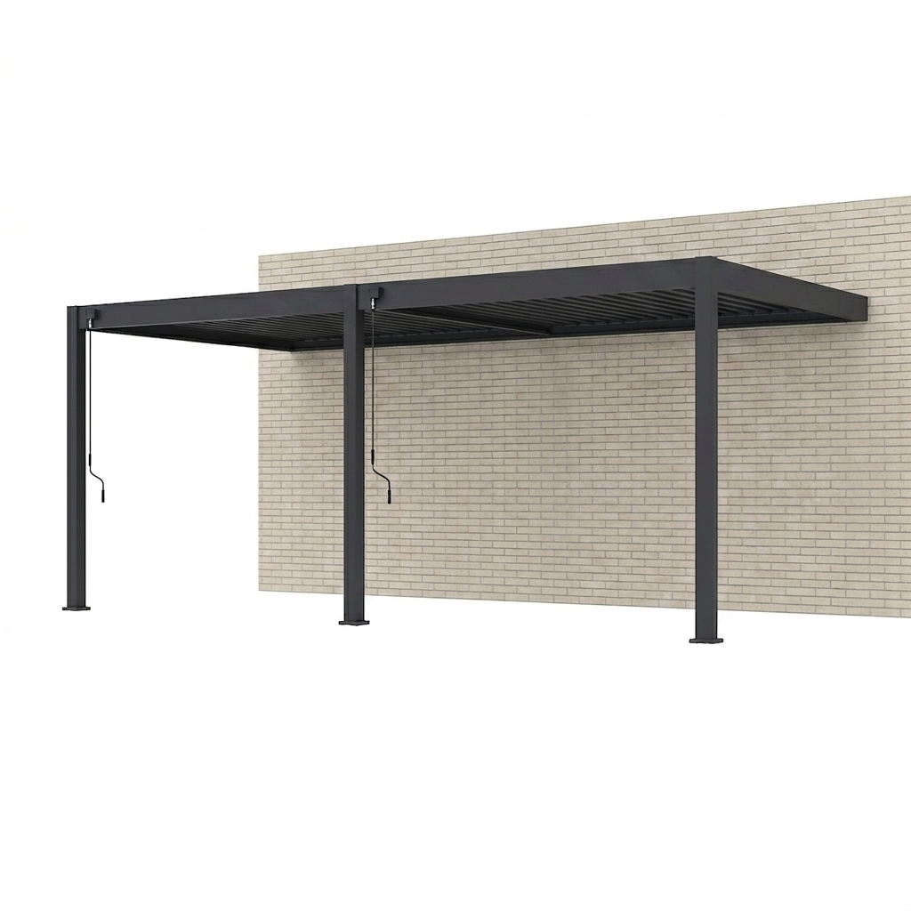 Weide Classic Wand-Pergola Aluminium 3x6m mit Lamellendach anthrazitㅤ Image