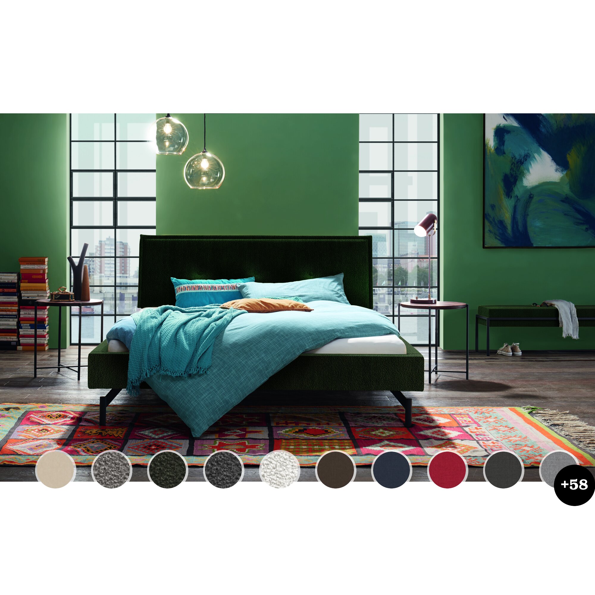 Hasena Dream-Line Bettrahmen Moon 18/3S 180x200 cm / PK3 Boston 650 clay Image