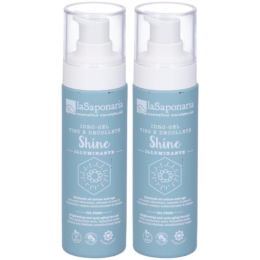 La Saponaria Idro-gel Viso Illuminante Shine 2x50 g
