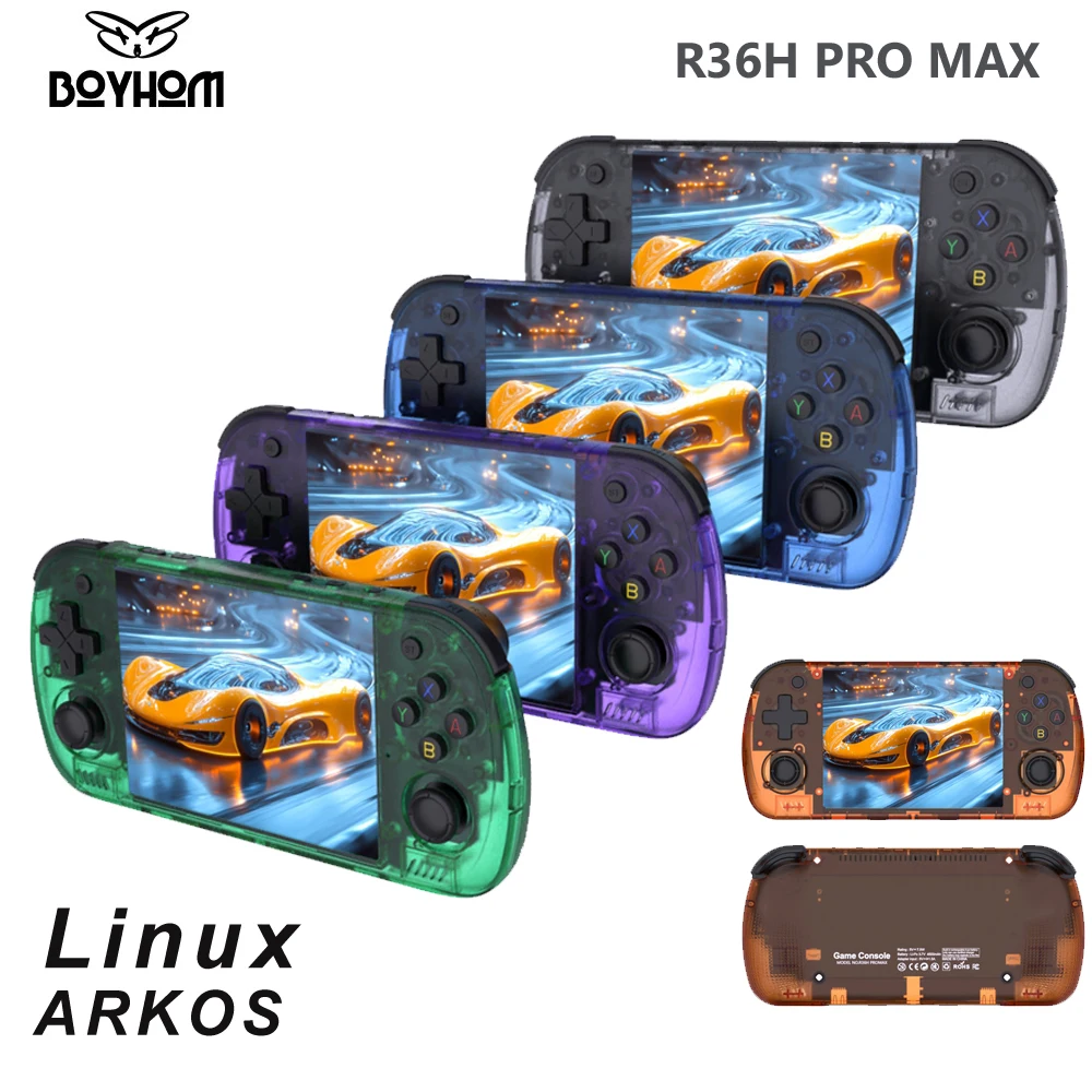 BOYHOM R36H PRO Retro Handheld-Videospielkonsole Linux-System 4,2 Zoll IPS-Bildschirm R36HPROMAX Tragbarer Taschen-Videoplayer 64GB Image