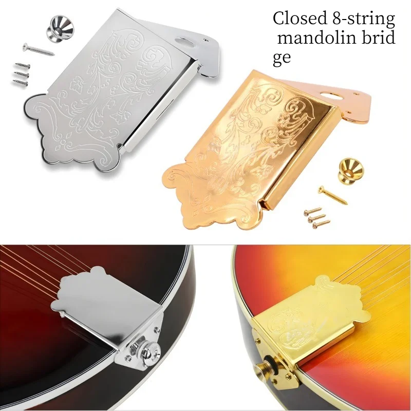 Acht-saitige Mandoline mit geschlossener Brücke zum Saitenspannen, Mandoline-Saitenhalter-Set, stabile Brücke zur Gewichtsbelastung, satte Klangfarbe Image