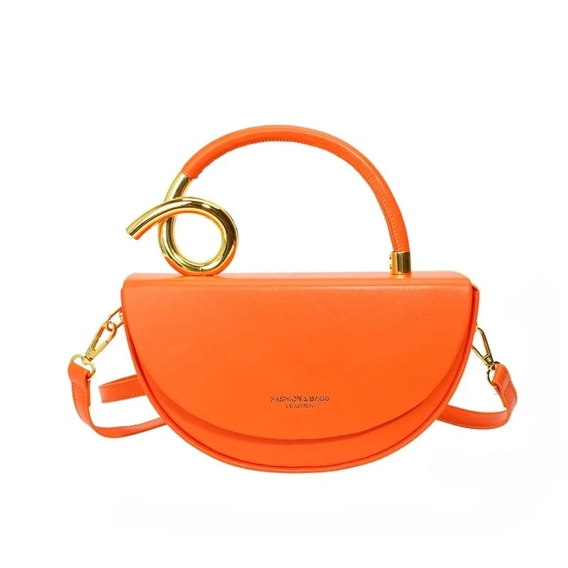 Halbmondförmige Satteltasche für Damen, 8 Farben, PU-Leder, Designer-Umhängetasche, luxuriöse Handtasche für Damen Image