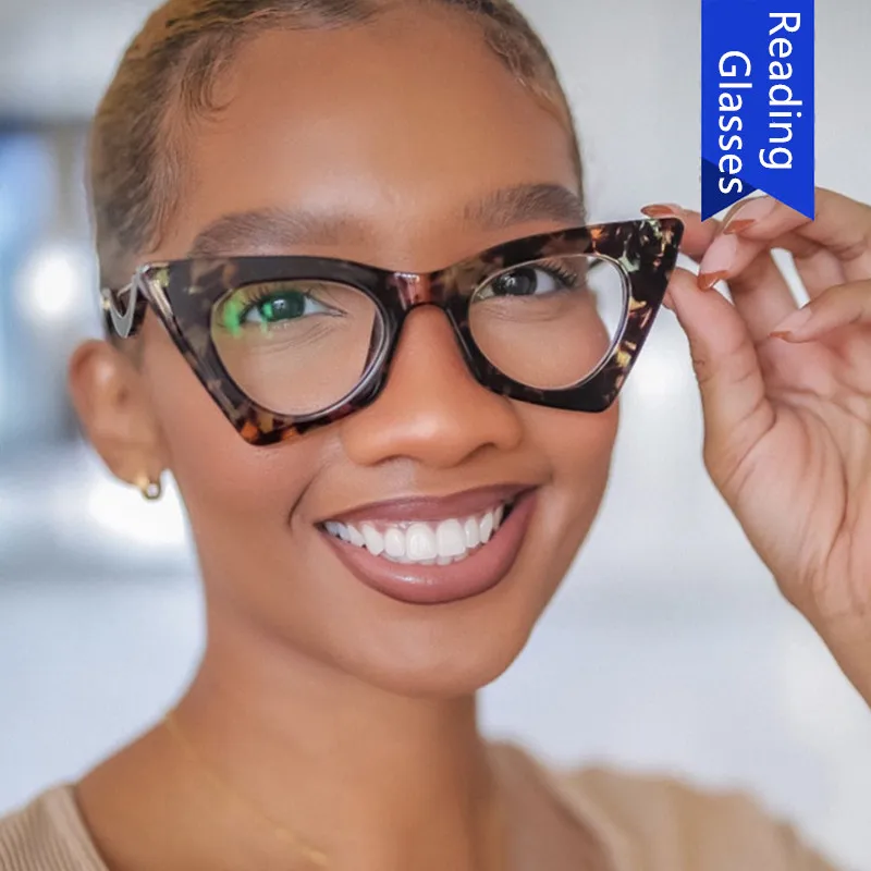 Hohe Qualität Marke Design Cat Eye Blau Licht Blockieren Computer Hyperopie Frauen Lesebrille Dioptrien + 0,5 1,5 2,0 2,5 3,5 6,0