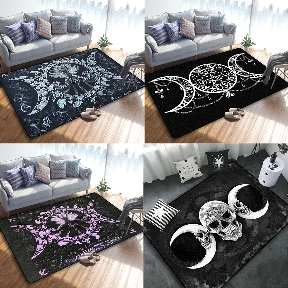 Mond und Pentagramm Altar oder Tarot Hexe Gothic Teppich Boden, Queen-Size-Wohnzimmer Schlafzimmer Badezimmer Image