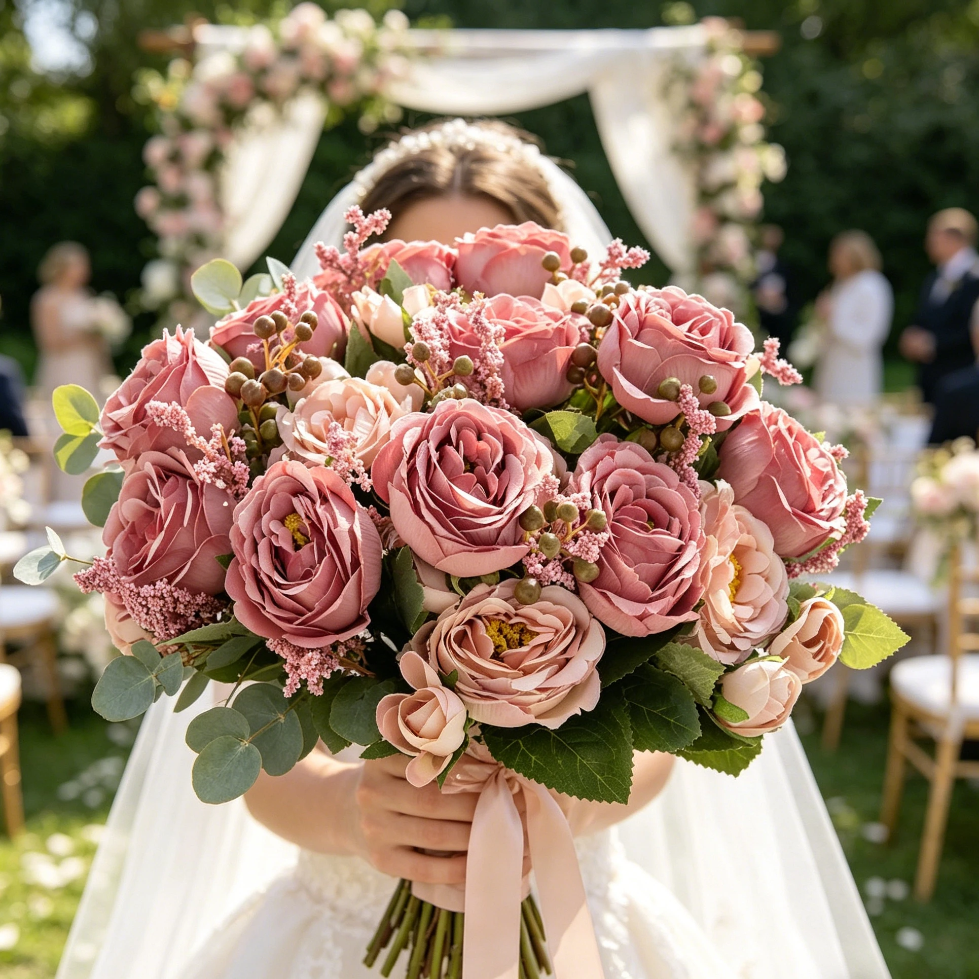 Künstliche Pfingstrosen für Zuhause, Hochzeit, Brautstrauß, Dekoration, Festival-Girlande, DIY-Geschenk, Garten-Box, Seidenrosen-Zubehör Image