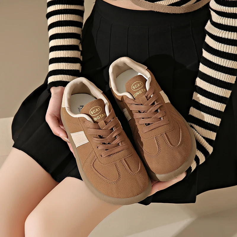 Herbst/Winter Mode Trend Damen Freizeitschuhe College Stil Breite Zehen Weiche Bequeme Flache Schuhe Outdoor Casual Sportschuhe