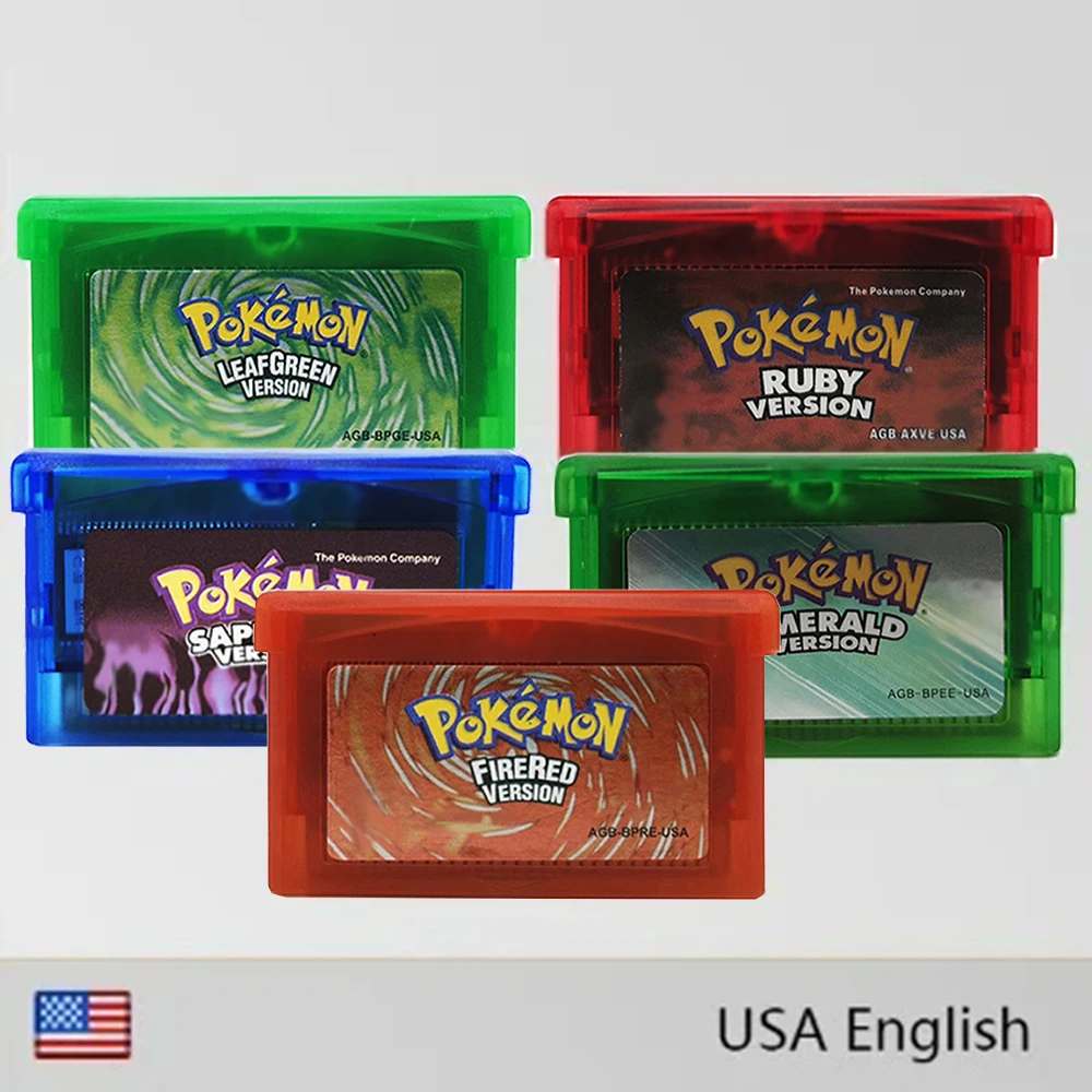 Pokemon GBA Game Series 32 Bit Video Game Cartridge Console Card (Emerald/FireRed/etc) High Quality