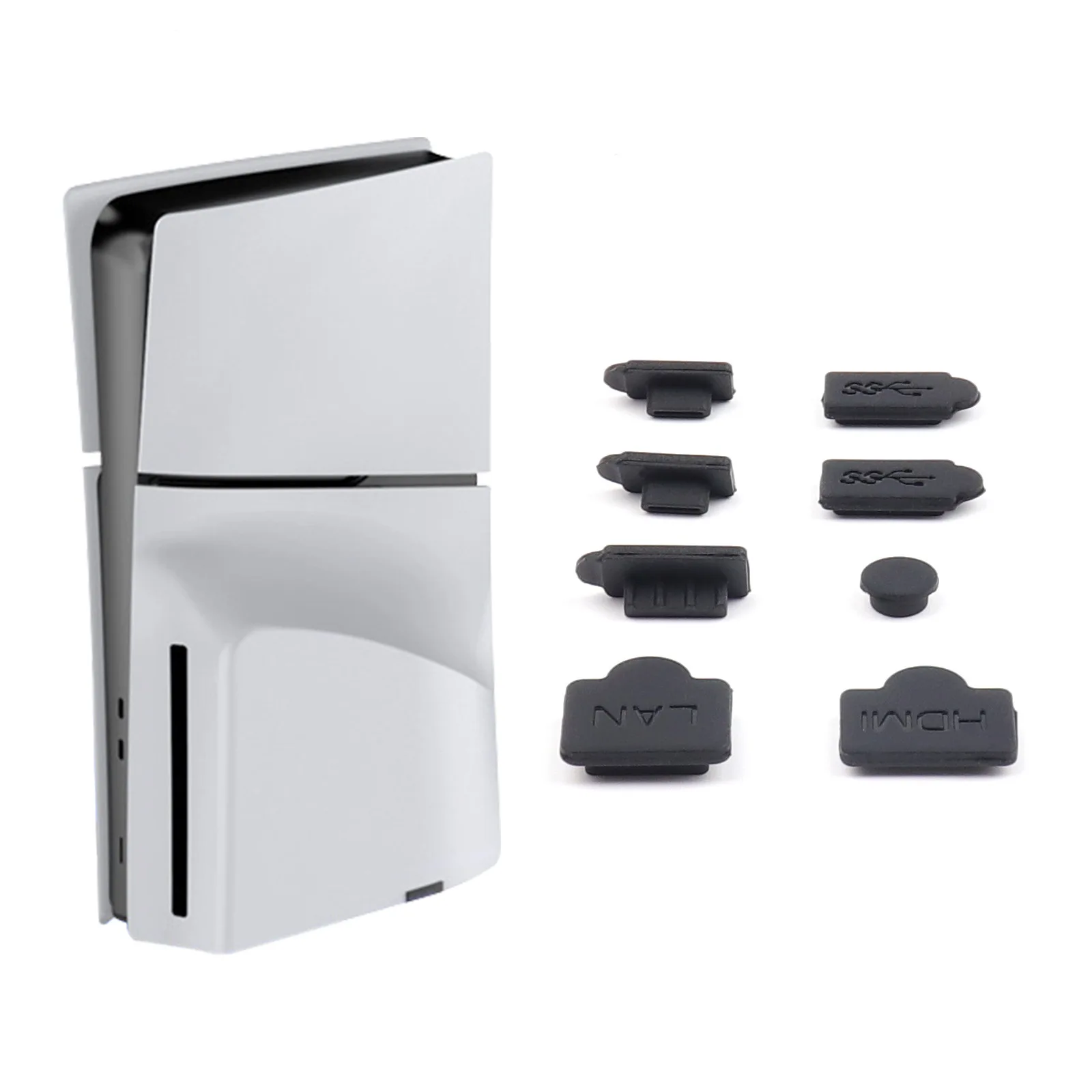 Dust Plug Antidust Cover Dust Proof Case for Sony Playstation 5 Game Console for PS5 Slim Game Console Silicone Dust Protector