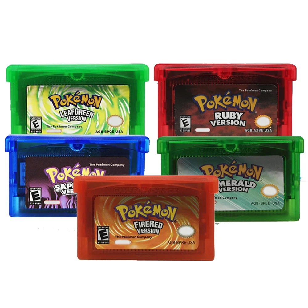 GBA Pokémon Game Series 32 Bit Video Game Cartridge Console Card EMERALD FIRERED LEAFGREEN RUBY SAPPHIPE