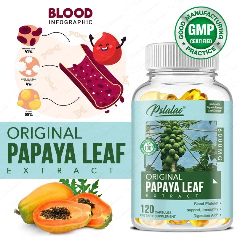 Papaya Leaf Extract Capsules - Improve The Digestive System, Promote Intestinal Health, and Maintain Platelet Health