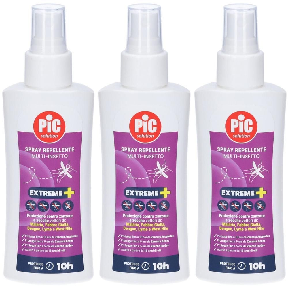 Pic Solution Spray Repellente Multi-Insetto Extreme+ 3x100 ml