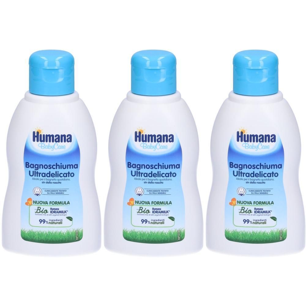 Humana BabyCare Bagnoschiuma Ultradelicato 3x200 ml Schiuma da bagno