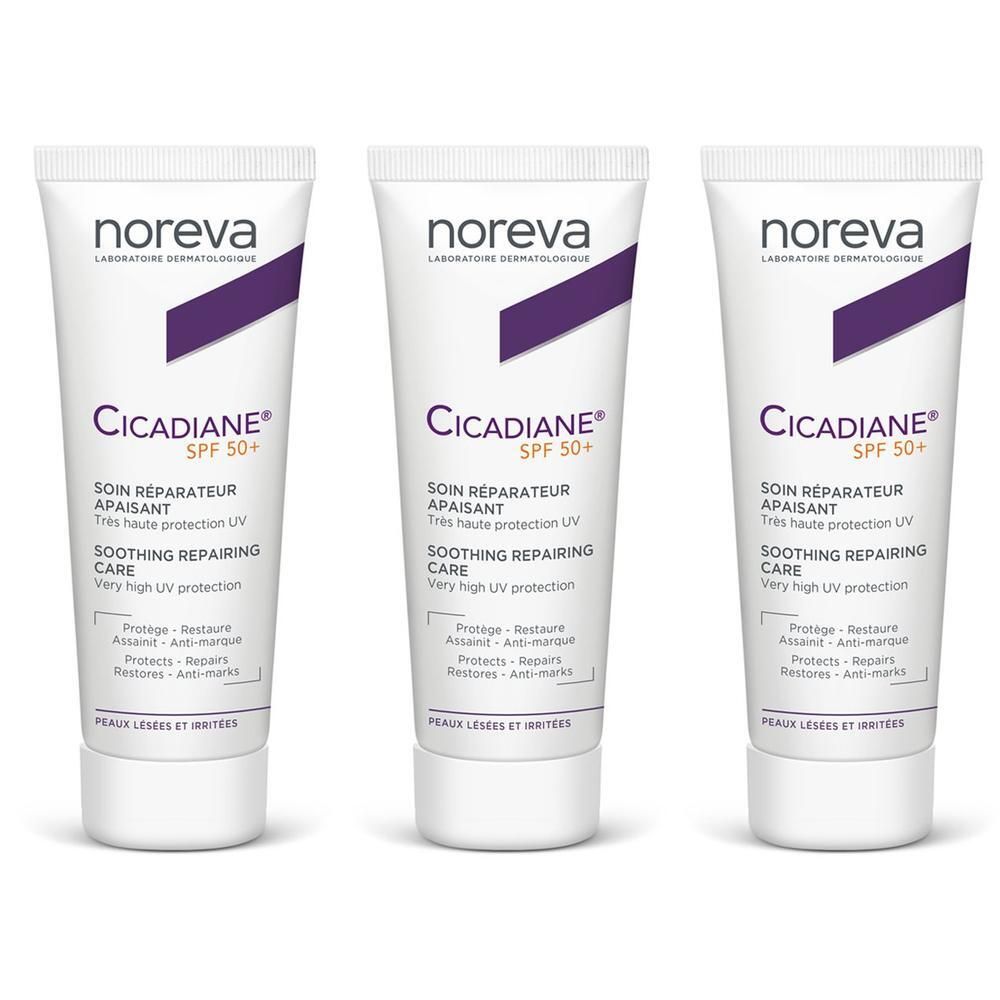 Noreva Cicadiane® SPF50+ Trattamento riparatore lenitivo 3x40 ml Crema