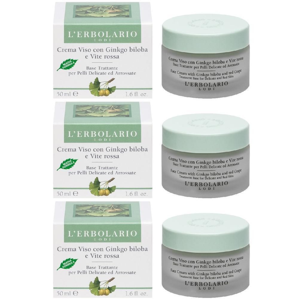 Crema Viso Ginkgo Biloba E Vite Rossa 50 Ml 3x50 ml