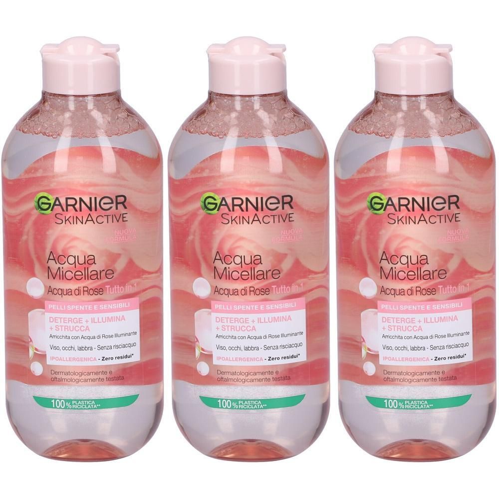 Garnier Acqua Micellare Illuminante di Rose 3x400 ml