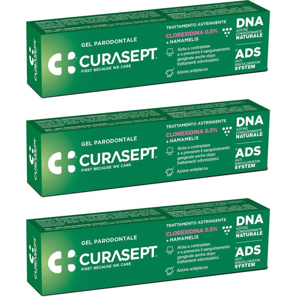 Curasept Gel Parodontale Ads Dna Trattamento Astringente 3x30 ml