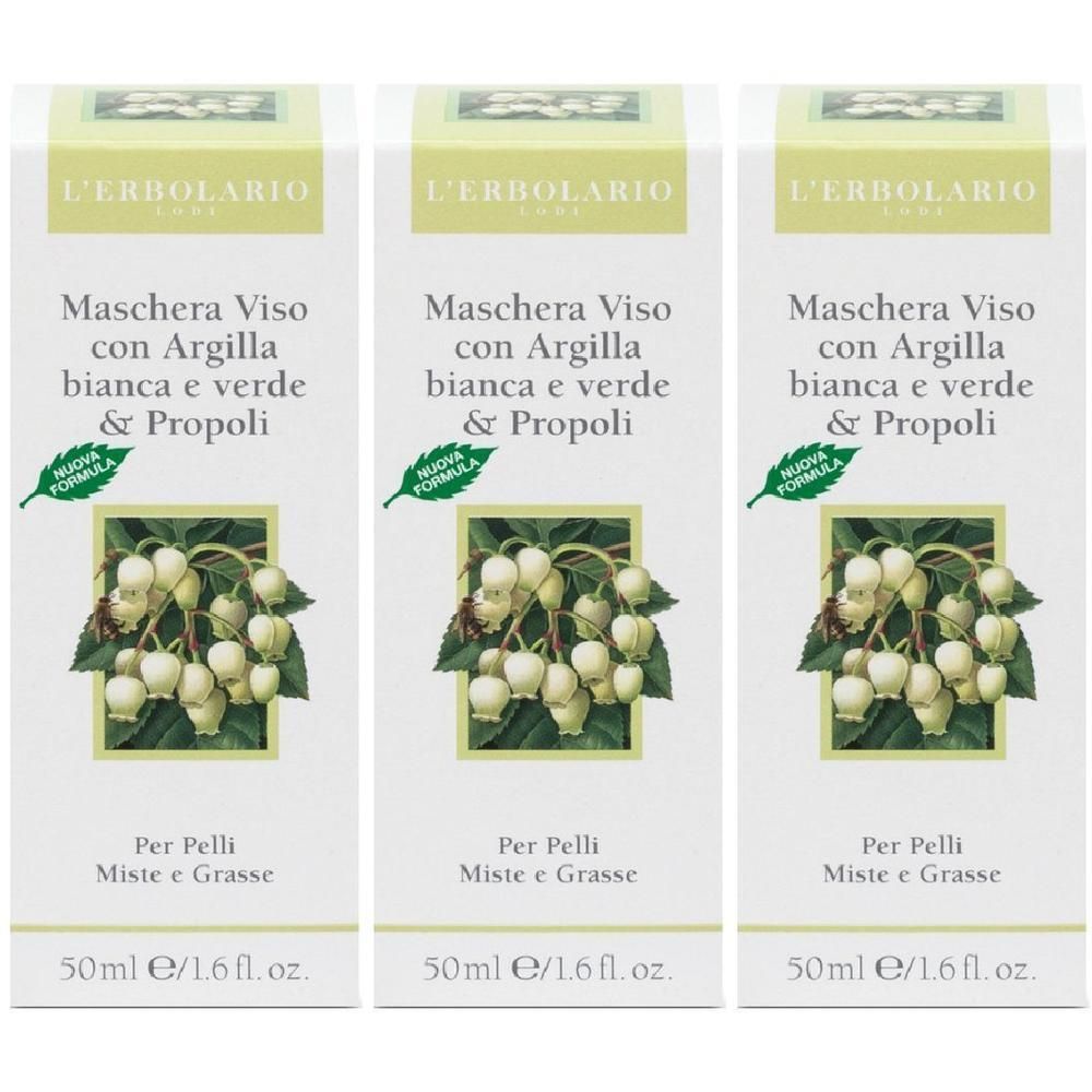L`Erbolario Maschera Viso per Pelli Miste e Impure 3x50 ml Soluzione
