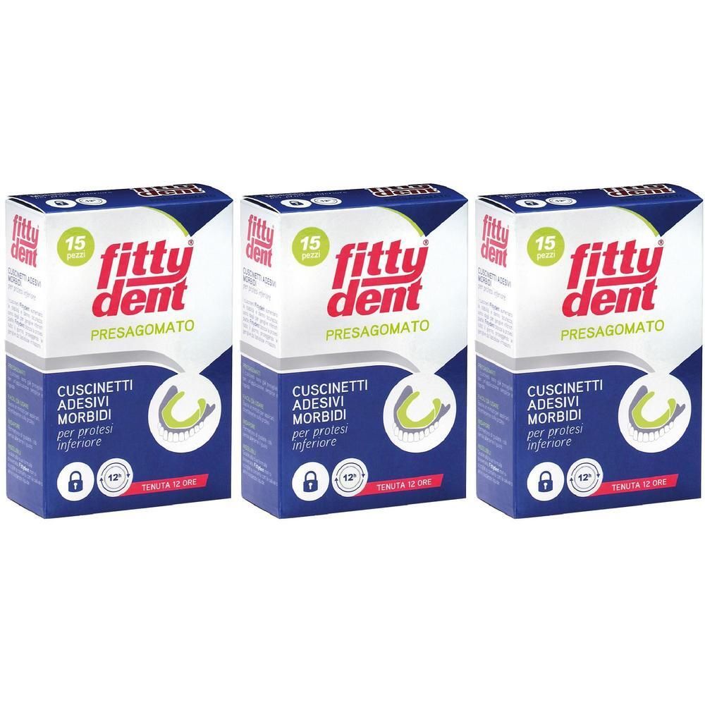 Fittydent Cuscinetti Adesivi Morbidi Per Protesi Inferiore 3x15 pz Str