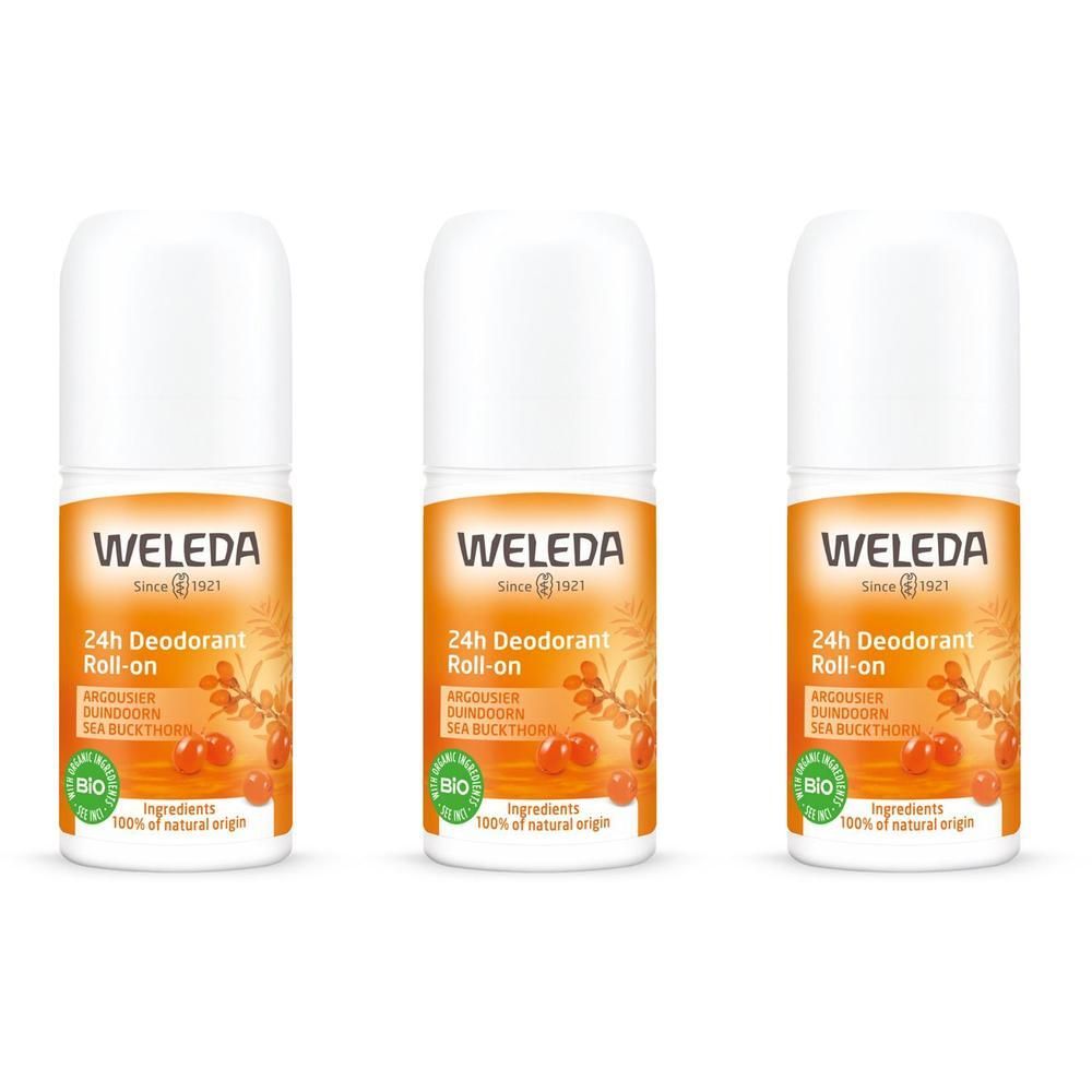 WELEDA 24h Deo Roll-On Olivello Spinoso 3x50 ml