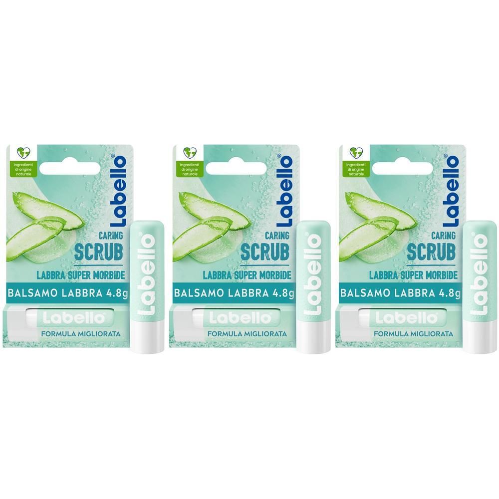 Labello Scrub Idratante Aloe Vera 4.8 g, Balsamo labbra scrub con part