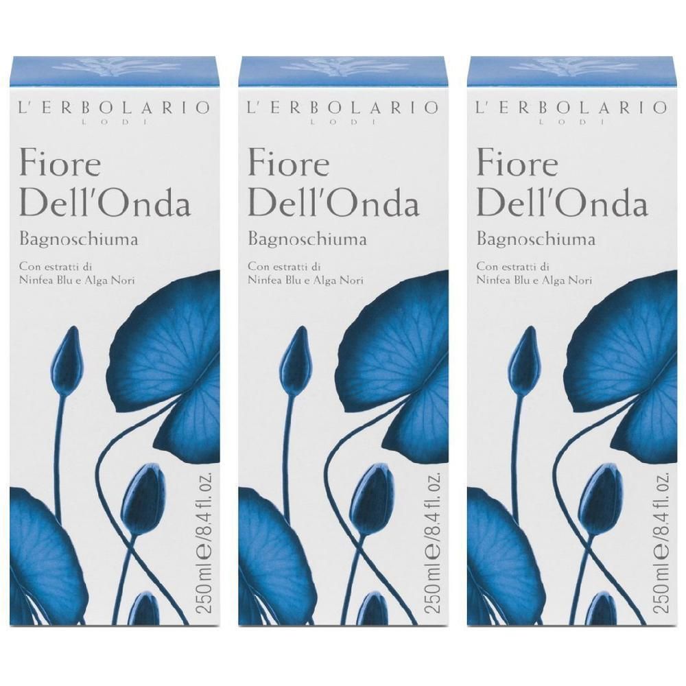 L'Erbolario Fiore Dell'Onda Bagnoschiuma 3x250 ml Schiuma da bagno