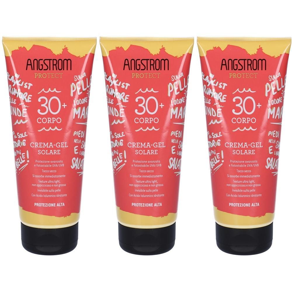 Angstrom Protect Crema-Gel Solare Corpo SPF30+ 3x200 ml Crema