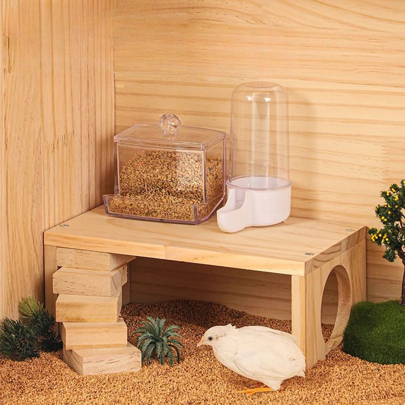 Pet Home Massivholz Rutin Huhn Hamster Rotierende Leiter Kleine Tischplattform Landschaft Requisiten Spielzeug Dekoration Lieferungen Image